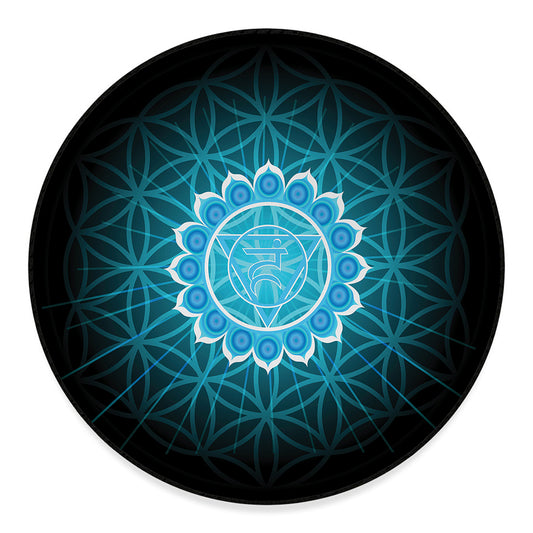Vishuddha Chakra Spiritual Print Round Floor Mat