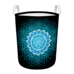 Vishuddha Chakra Spiritual Print Round Laundry Basket