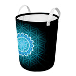 Vishuddha Chakra Spiritual Print Round Laundry Basket