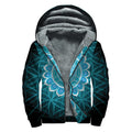 Vishuddha Chakra Spiritual Print Sherpa Lined Zip Up Hoodie