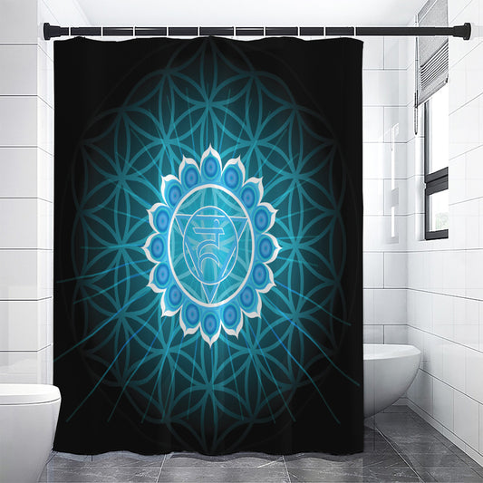 Vishuddha Chakra Spiritual Print Shower Curtain