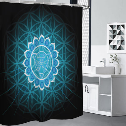 Vishuddha Chakra Spiritual Print Shower Curtain