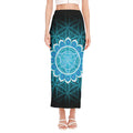 Vishuddha Chakra Spiritual Print Side Slit Maxi Skirt