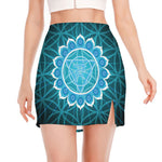 Vishuddha Chakra Spiritual Print Side Slit Mini Skirt