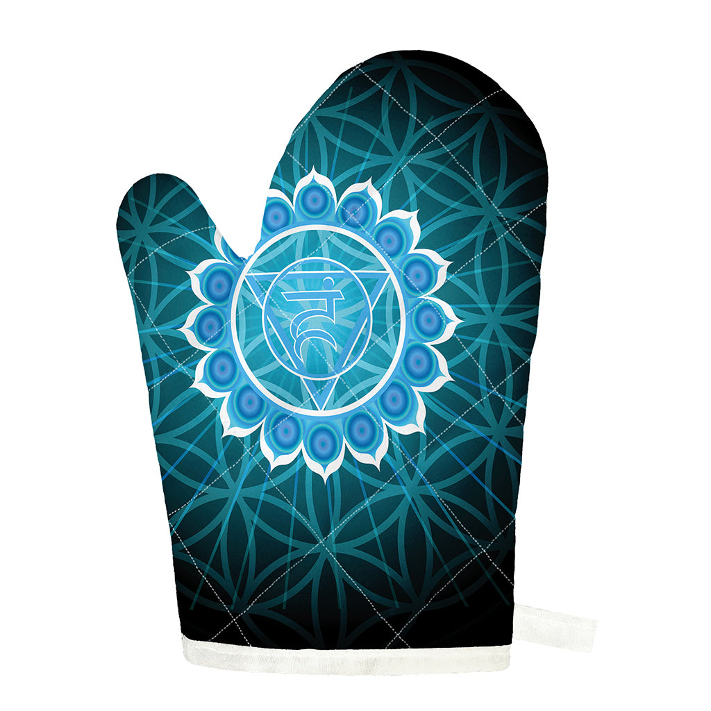 Vishuddha Chakra Spiritual Print Single Oven Mitt
