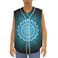 Vishuddha Chakra Spiritual Print Sleeveless Baseball Jersey