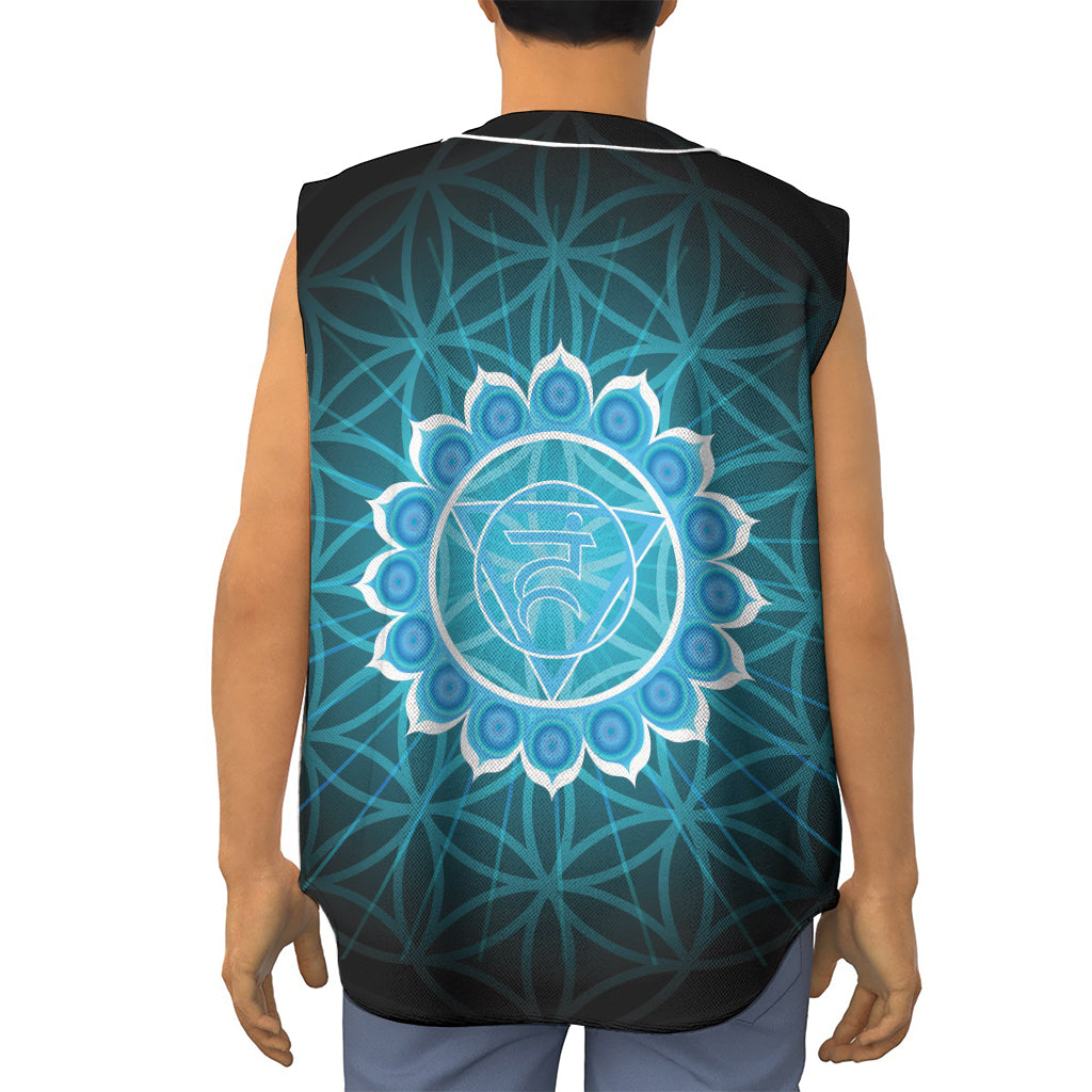 Vishuddha Chakra Spiritual Print Sleeveless Baseball Jersey