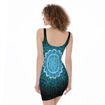 Vishuddha Chakra Spiritual Print Sleeveless Bodycon Dress