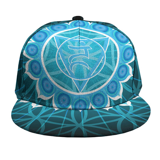 Vishuddha Chakra Spiritual Print Snapback Cap