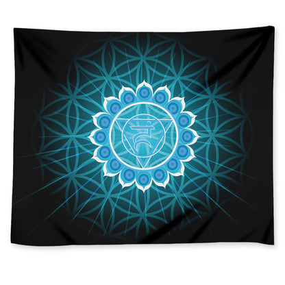 Vishuddha Chakra Spiritual Print Tapestry
