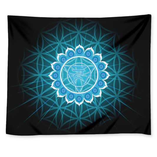 Vishuddha Chakra Spiritual Print Tapestry