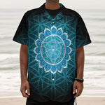 Vishuddha Chakra Spiritual Print Textured Short Sleeve Shirt