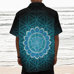 Vishuddha Chakra Spiritual Print Textured Short Sleeve Shirt