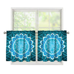 Vishuddha Chakra Spiritual Print Tier Curtains