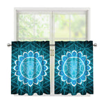 Vishuddha Chakra Spiritual Print Tier Curtains