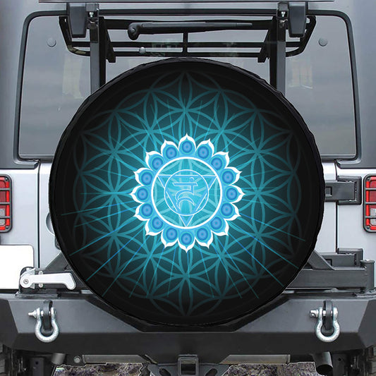 Vishuddha Chakra Spiritual Print Tire Cover
