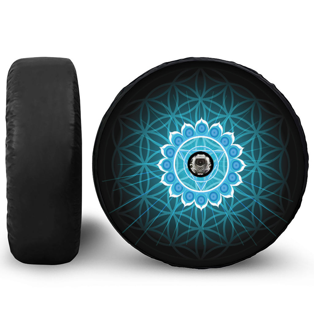 Vishuddha Chakra Spiritual Print Tire Cover With Camera Hole