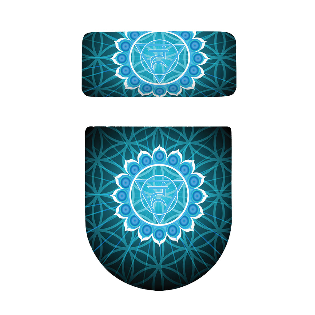 Vishuddha Chakra Spiritual Print Toilet Lid And Tank Cover Set