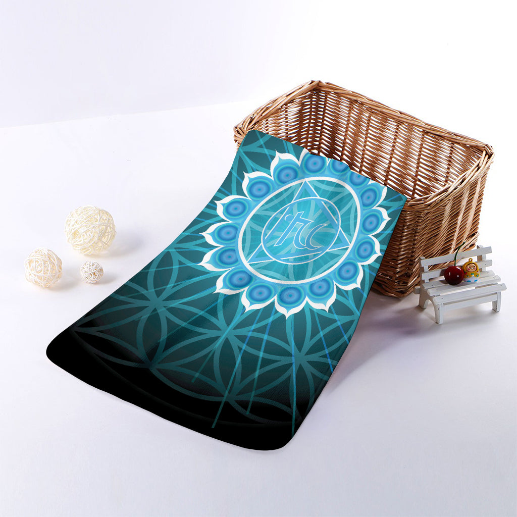 Vishuddha Chakra Spiritual Print Towel