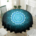 Vishuddha Chakra Spiritual Print Waterproof Round Tablecloth