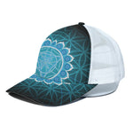 Vishuddha Chakra Spiritual Print White Mesh Trucker Cap