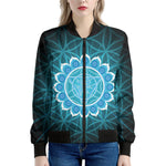 Vishuddha Chakra Spiritual Print Women's Bomber Jacket