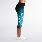 Vishuddha Chakra Spiritual Print Women's Capri Leggings