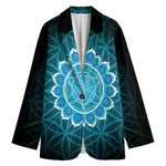 Vishuddha Chakra Spiritual Print Women's Cotton Blazer
