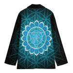 Vishuddha Chakra Spiritual Print Women's Cotton Blazer