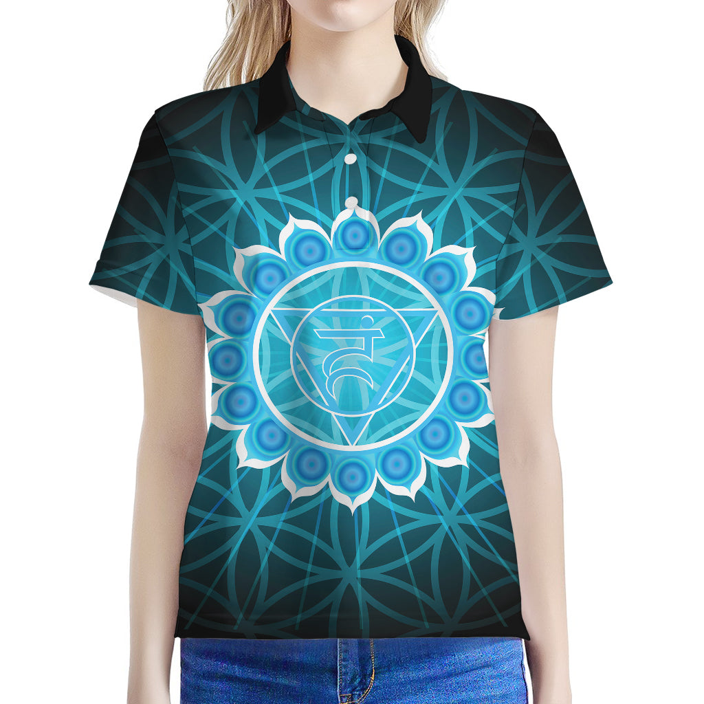 Vishuddha Chakra Spiritual Print Women's Polo Shirt