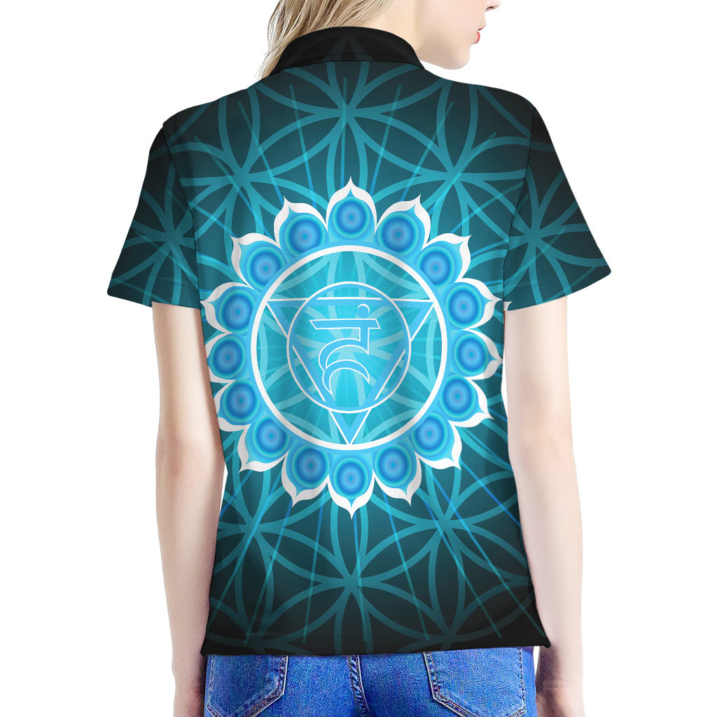Vishuddha Chakra Spiritual Print Women's Polo Shirt