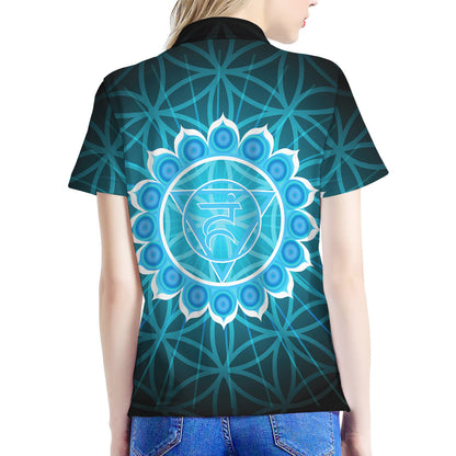 Vishuddha Chakra Spiritual Print Women's Polo Shirt