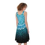 Vishuddha Chakra Spiritual Print Women's Sleeveless Dress