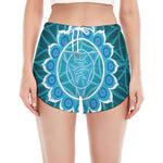 Vishuddha Chakra Spiritual Print Women's Split Running Shorts