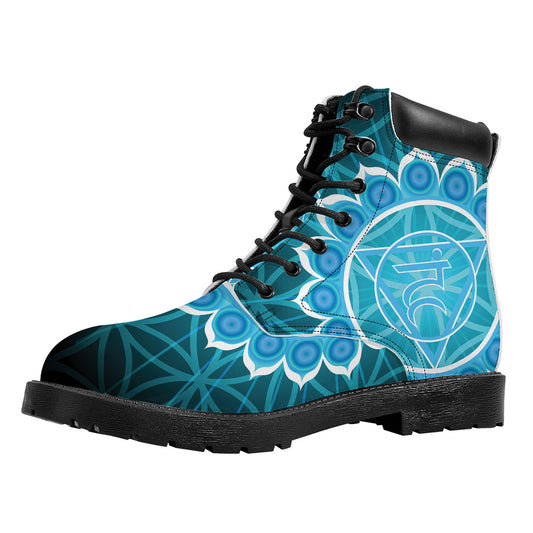 Vishuddha Chakra Spiritual Print Work Boots