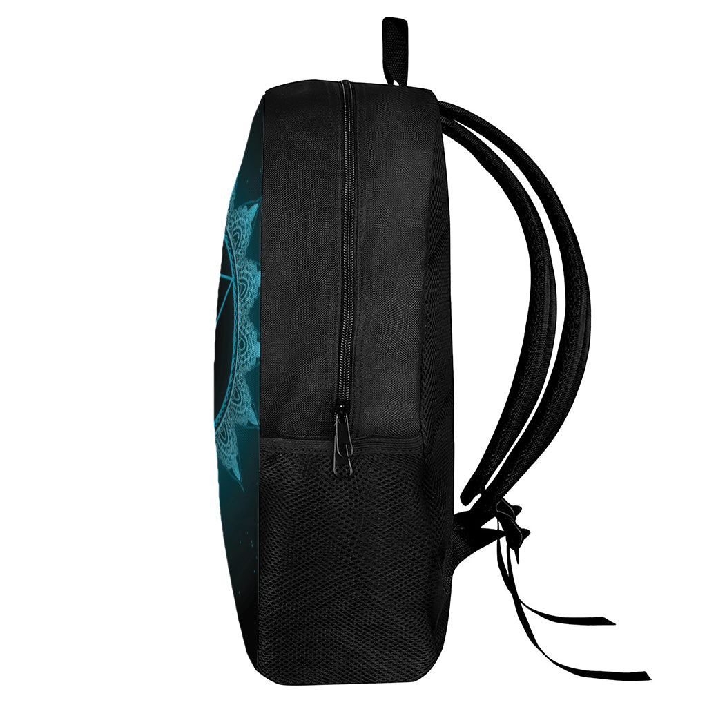 Vishuddha Chakra Symbol Print 17 Inch Backpack