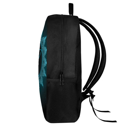 Vishuddha Chakra Symbol Print 17 Inch Backpack