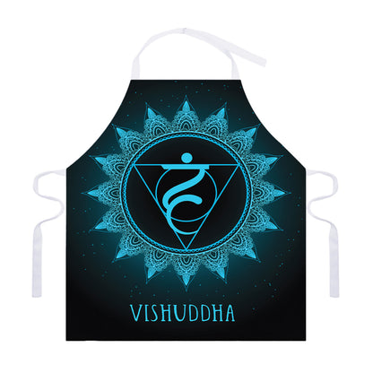 Vishuddha Chakra Symbol Print Adjustable Apron