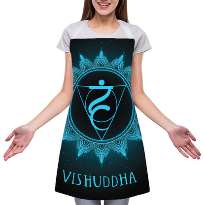 Vishuddha Chakra Symbol Print Adjustable Apron