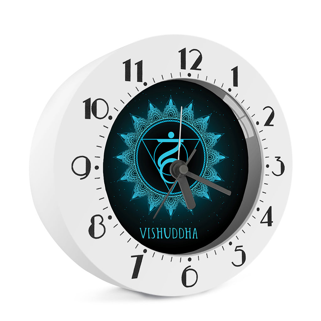 Vishuddha Chakra Symbol Print Alarm Clock