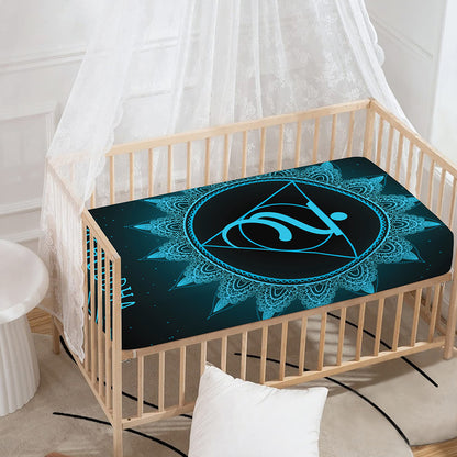 Vishuddha Chakra Symbol Print Baby Crib Sheet