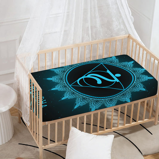 Vishuddha Chakra Symbol Print Baby Crib Sheet