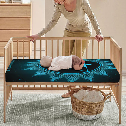 Vishuddha Chakra Symbol Print Baby Crib Sheet