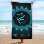 Vishuddha Chakra Symbol Print Beach Towel