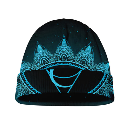 Vishuddha Chakra Symbol Print Beanie