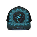 Vishuddha Chakra Symbol Print Black Mesh Trucker Hat