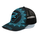 Vishuddha Chakra Symbol Print Black Mesh Trucker Cap