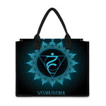 Vishuddha Chakra Symbol Print Canvas Tote Bag