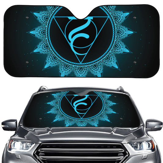 Vishuddha Chakra Symbol Print Car Windshield Sun Shade