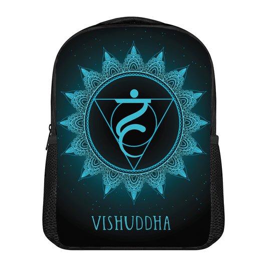 Vishuddha Chakra Symbol Print Casual Backpack